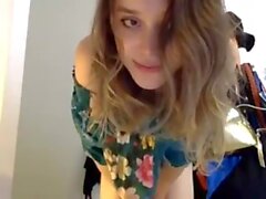 Cute young european tranny masturbates and puts on a dress
