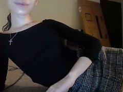 Super cute very skinny tgirl chatting and masturbating her cock