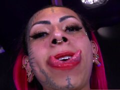 Tattooed ts stripper sucking before sex