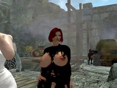 Skyrim futanari Muiri in Leather spandex with phat Ass and Tits