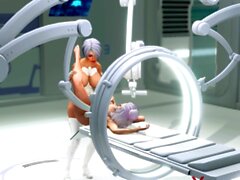 Hot shemale sex cyborg fucks a young blonde in surgery room