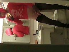 Amateur Crossdresser Drinks a Glass Of Piss