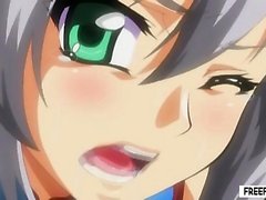 Caught hentai girl sucks shemales hard cock and gets enema