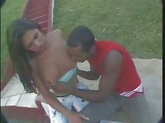 Latina TS ass fucked outdoors