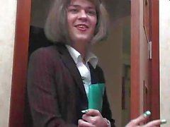 Crossdressers office twosome