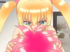 Blonde anime shemale enjoys huge black cock