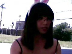 Asian Tgirl OutDoor Didlo