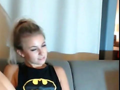 BatGirl Strips Fingers & Sucks Dick On Cam