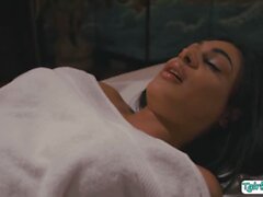 Gorgeous trans babe massuese Eva Maxim takes a technicians bigcock