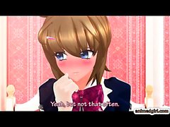 3D hentai shemale cutie self masturbating